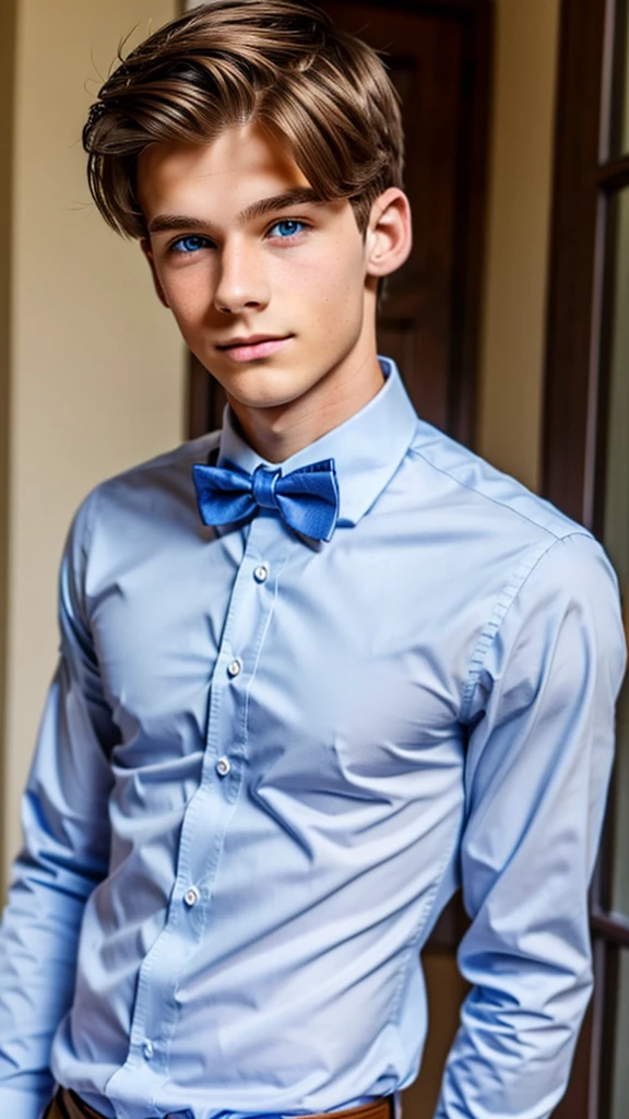 19 year old male wearing bow tie and button up


Physical Description: Brown colored hair and skinny build. 5"5 and 150 LB. Blue eyes. 

.