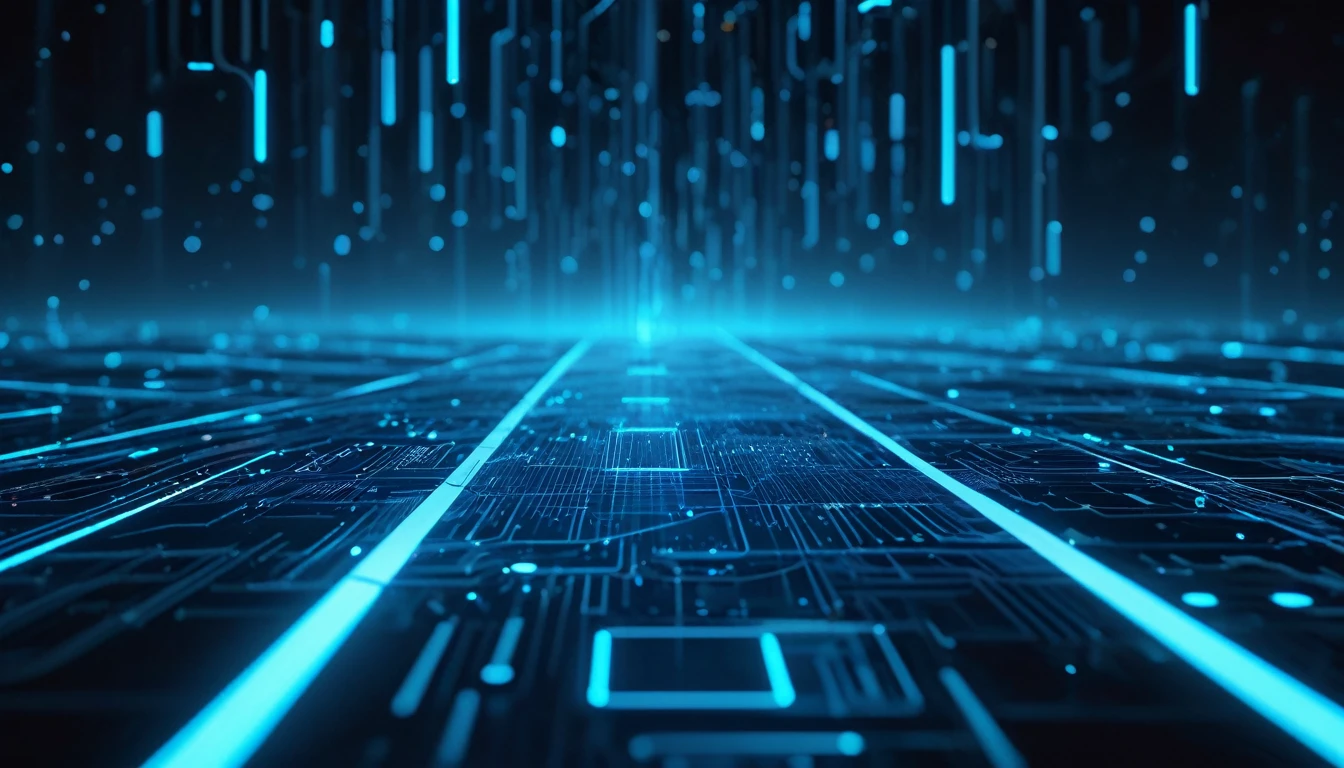 Data exchange，Close up of blue light in a dark room, Simple screen，(((Simple picture))),network background, Digital Background, Game Background, Glowing thin blue line, HD Background, amazing blue background theme, large networkarrays data holograms, Futuristic Background, data holograms, network space, Endless collaboration with artificial intelligence, Abstract art representing data, Quantum Technology, The art of math, The art of math, network