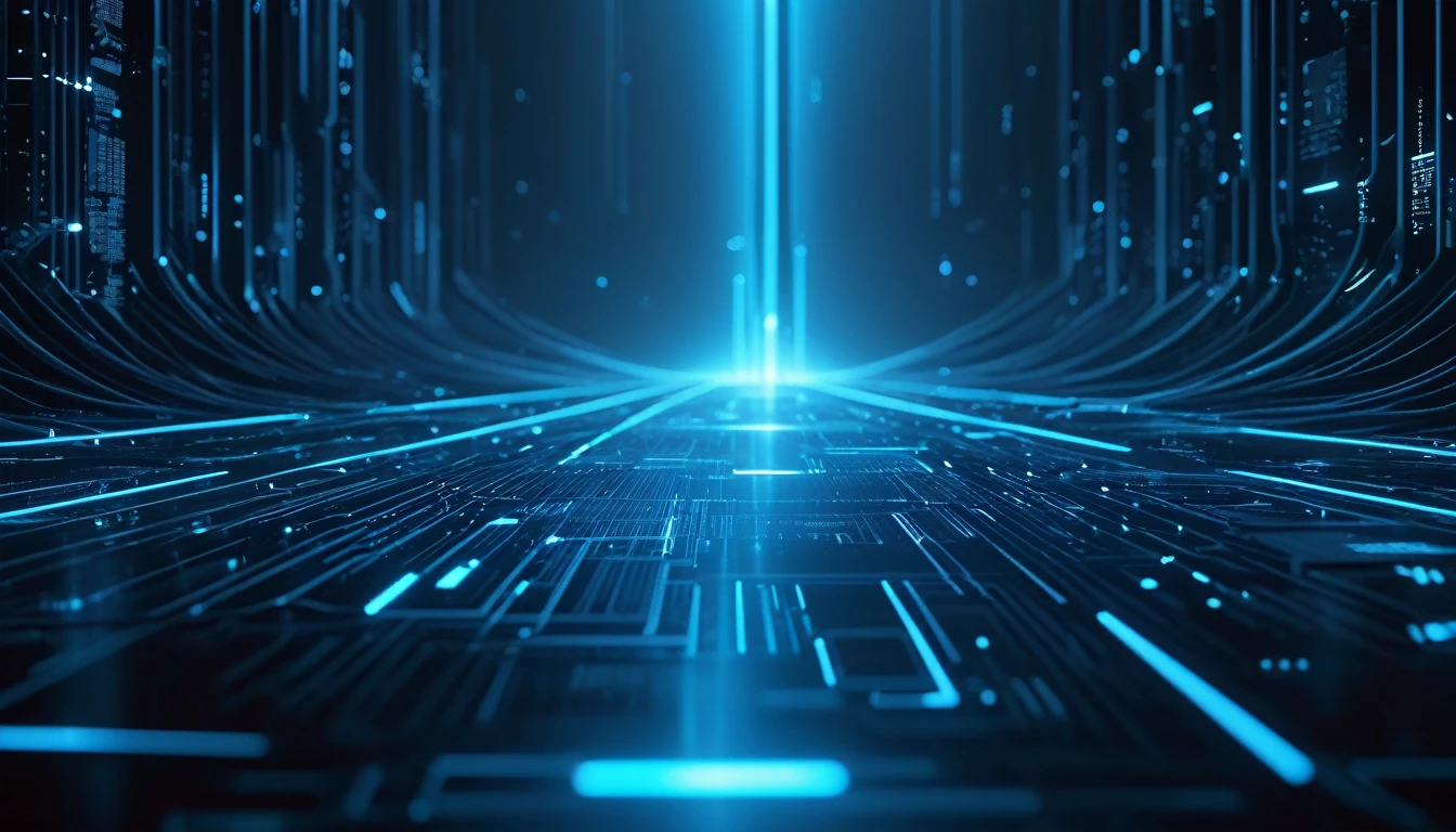 Data exchange,Close up of blue light in a dark room, Simple screen,(((Simple picture))),network background, Digital Background, Game Background, Glowing thin blue line, HD Background, amazing blue background theme, large networkarrays data holograms, Futuristic Background, data holograms, network space, Endless collaboration with artificial intelligence, Abstract art representing data, Quantum Technology, The art of math, The art of math, network