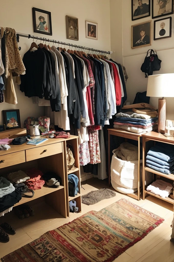 old clothes、A room packed with miscellaneous goods