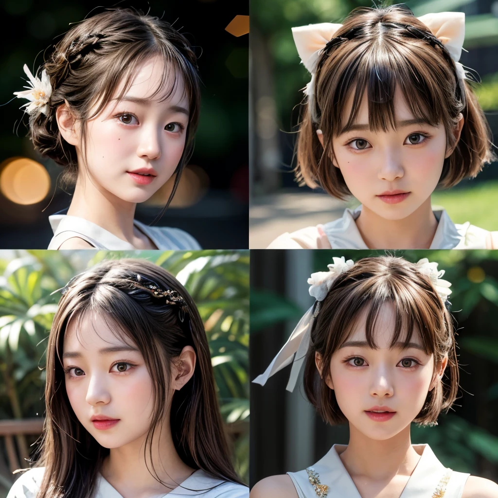 NSFW, 8k, High-level, absurd, masterpiece, best quality, primitive, very detailed CG, very detailed wallpaper, perfect lighting, Extremely detailed (((The personifying " Setsuko Hara " as a Little Girl))), MysticSight, Tyndall effect, Tyndall scattering, Studio gray background with (many Dazzling RainbowColor particles BokeH:1.28), (RoundlyButts, ThighGap), (Exposed:0.4), (Assfocus with looking ahead), BREAK (NOGIZAKA face variations) Extremely Detailed very KAWAII face variations, perfect anatomy, Childish, captivating gaze, elaborate detailed Eyes with (sparkling highlights:1.28), long eyelashes、Glossy RED Lips with beautiful details, Coquettish tongue, Rosy cheeks, Radiant PearlSkin with clear transparency . { (Dynamic LifeLike expressions:1.4) | :d) }, (large eyes:-1) .