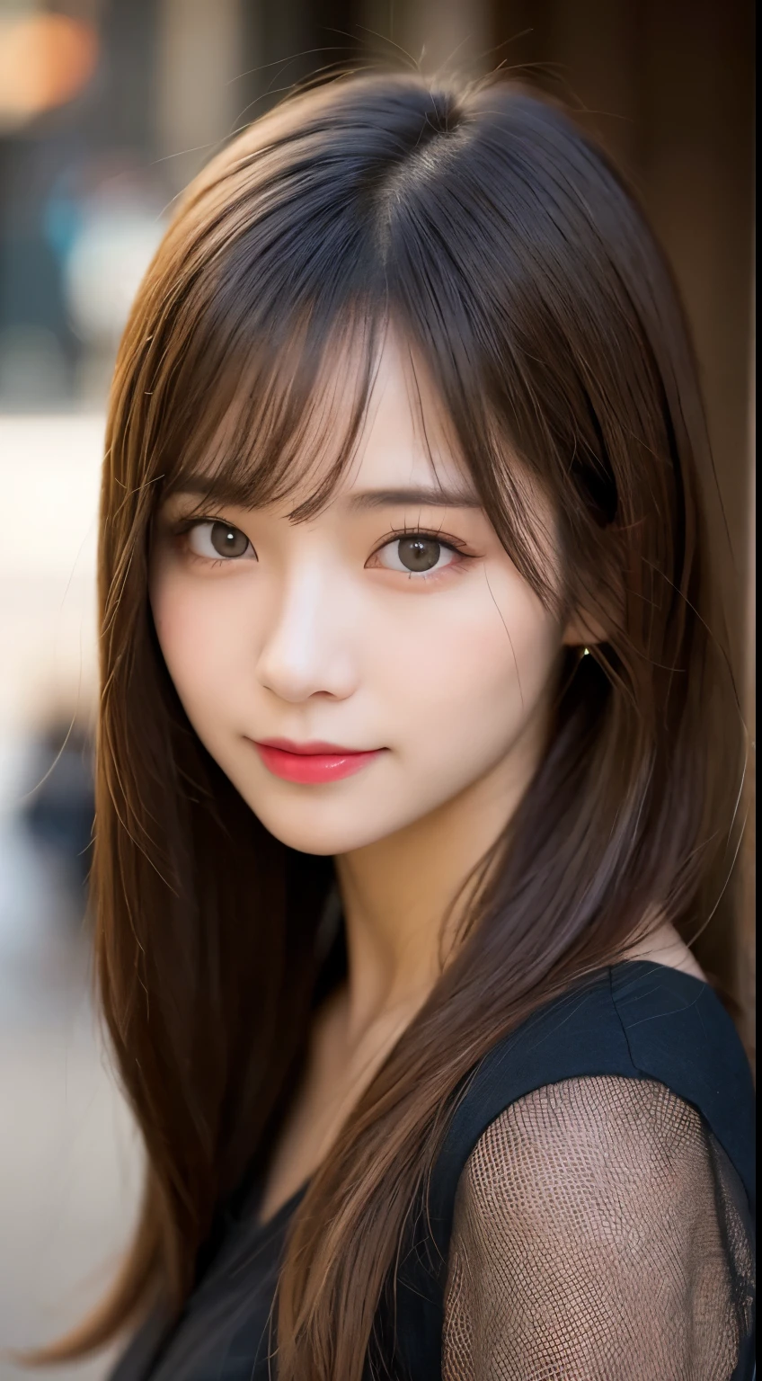 Tabletop, Highest quality, shape, Very detailed, finely, High resolution, 8k wallpaper, 完璧なダイナミックな構shape, Beautiful and exquisite,ランダムなcute髪,,Natural color lip, Bold sexy pose,smile、20-year-old girl、cute、Looking into the camera,Always blur the background,Perfect and beautiful face,Slim face and figure,Big eyes、Putting on gal makeup,Small face,smile,Blurred Background,Elegant feminine face、Cyberpunk Fashion、Fun in Shibuya、Disheveled Hair、Change pose randomly、Randomly change the shooting angle and position、Summer fashion for women、Disheveled Hair、Harajuku、Cool pose