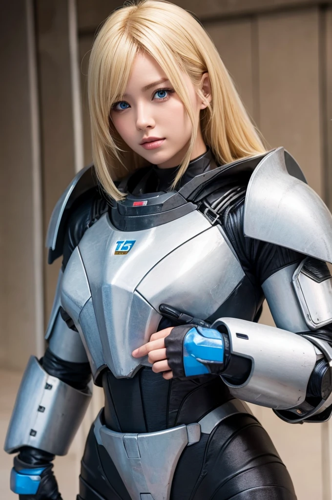Blonde woman in T-45 power armor