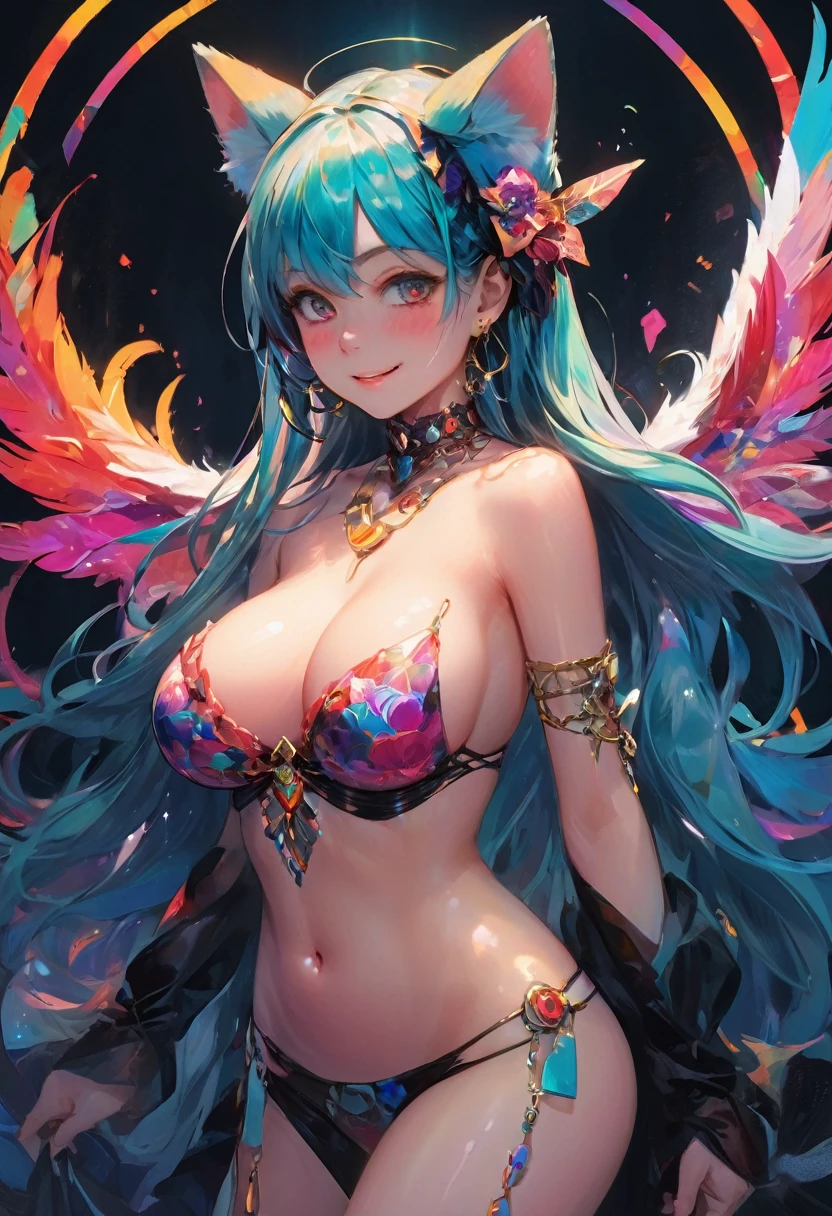 (Highest quality, 16K, 8k, High resolution, masterpiece:1.1), Very detailed, (Realistic, photoRealistic, photo-Realistic:1.3), expressive aesthetics, 1960s counterculture, Brightly colored humanoid, Psychedelic Art, erotic art style, Sharp details, abstract pattern, , , , dream Background, , , Fractal Art, Multicolored neon lights, A unique and trippy perspective, landscape, Hallucinations, a mind-changing experience, Motion Blur, Fluid movement, Synthesizer Sounds, Realistic fur rendering, Rich and vibrant color palette, , Mysterious glow, high contrast lighting, , Both eyes are the same size, One Girl, alone, huge breasts, , , , Wet, Glowing Skin, , , , , , , , Red cheeks, , , , , , Beautiful nipples, , , pussy, , Shiny rosy lips, Sexy posture, Dynamic pose,Lens flare, succubus Hatsune Miku, , cyan hair, ,Chest compressions,, , , orgasm, , Sex slave, bondage, bdsm, , , , , black pantyhose, seductive smile, , drunken eyes, rolling eyes, , perky breasts