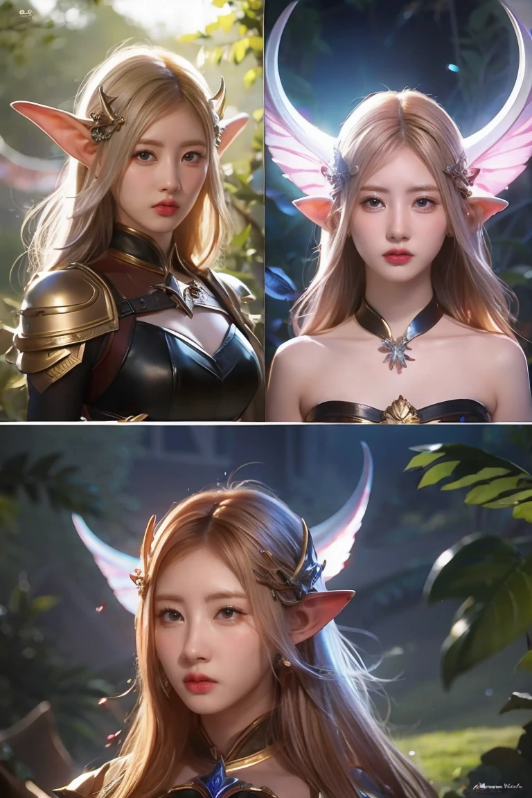 (Best quality, 4k, High-resolution, Masterpiece:1.2), Ultra-detailed, Realistic, Radiant lighting, Epoch Elves, Portraits, Fantastical colors, Fine art, Ethereal beings, Dreamlike, Whimsical creatures, Detailed facial features, Glowing eyes, Elven beauties, Ethereal glow, Mythical creatures, Harmonious composition, Dazzling colors, Stunning visual effects, Otherworldly appearance, Mesmerizing artistry,