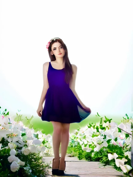 Beautiful girl in flowers