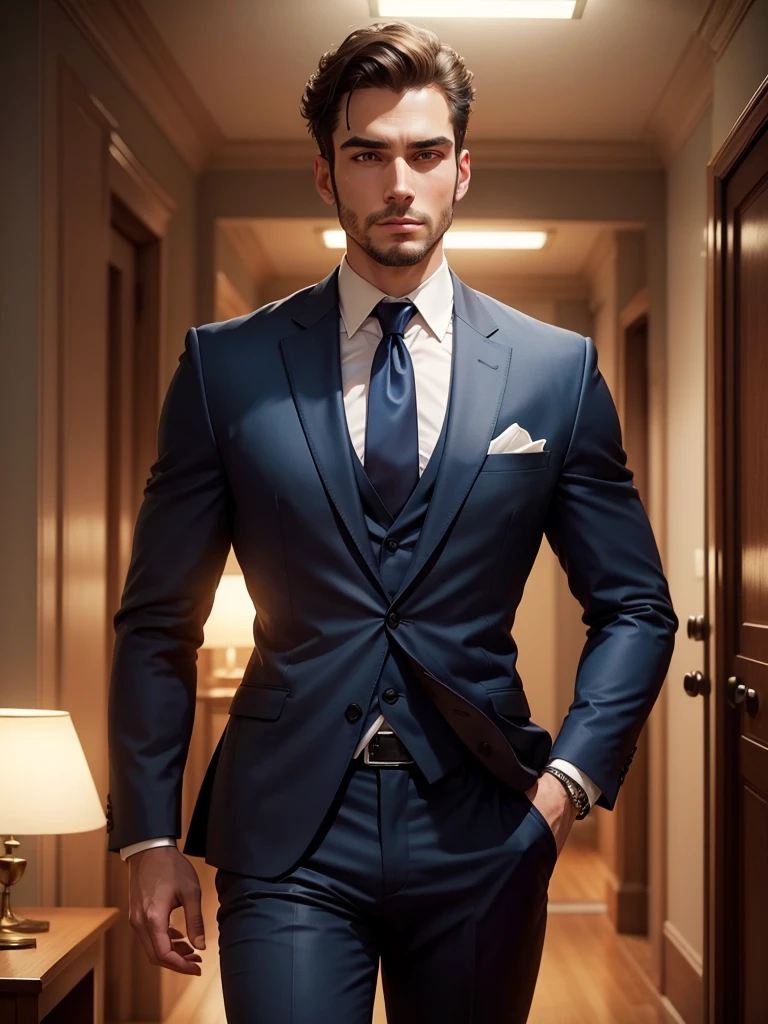 A civilized man on suit, great lighting