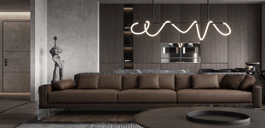 modern brown sofa