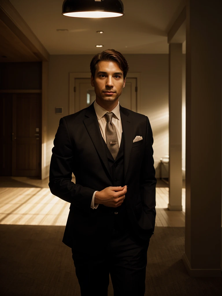 A civilized man on suit, great lighting
