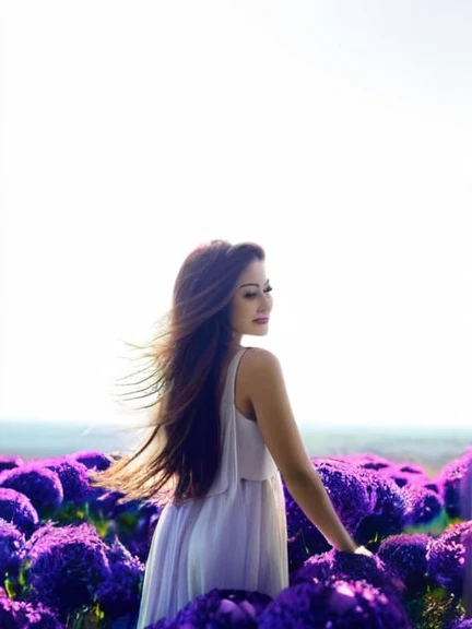 Beautiful girl in flowers