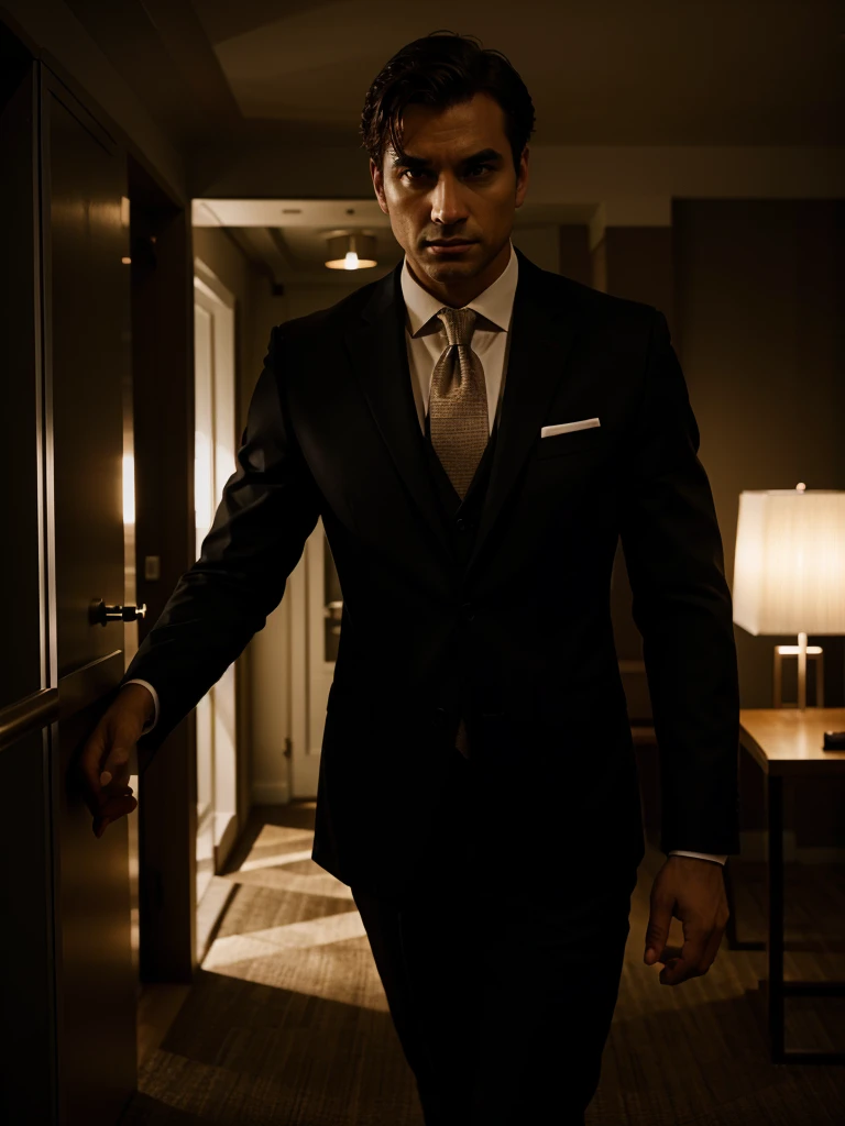 A civilized man on suit, dramatic lighting