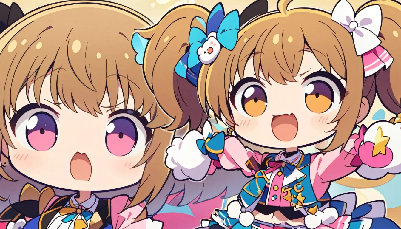 One character、white、Hair light blue、Idol Costumes、((One character))、((whole body))、Round face、fluffy(Highest quality、masterpiece、High resolution、detailed)、Anime Style、One idol,whole body引き画像
