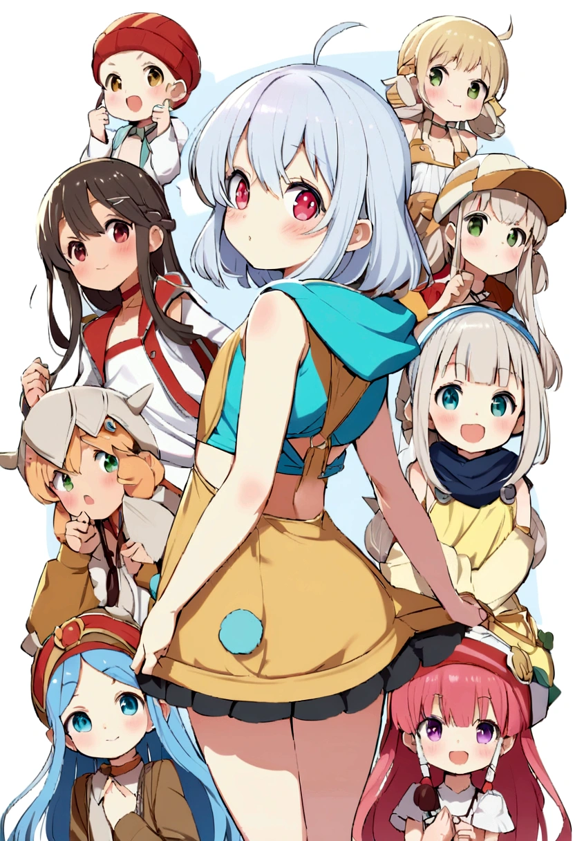 uma loli, Looking back, bunda grande, cintura fina, peito pequeno, veja a buceta