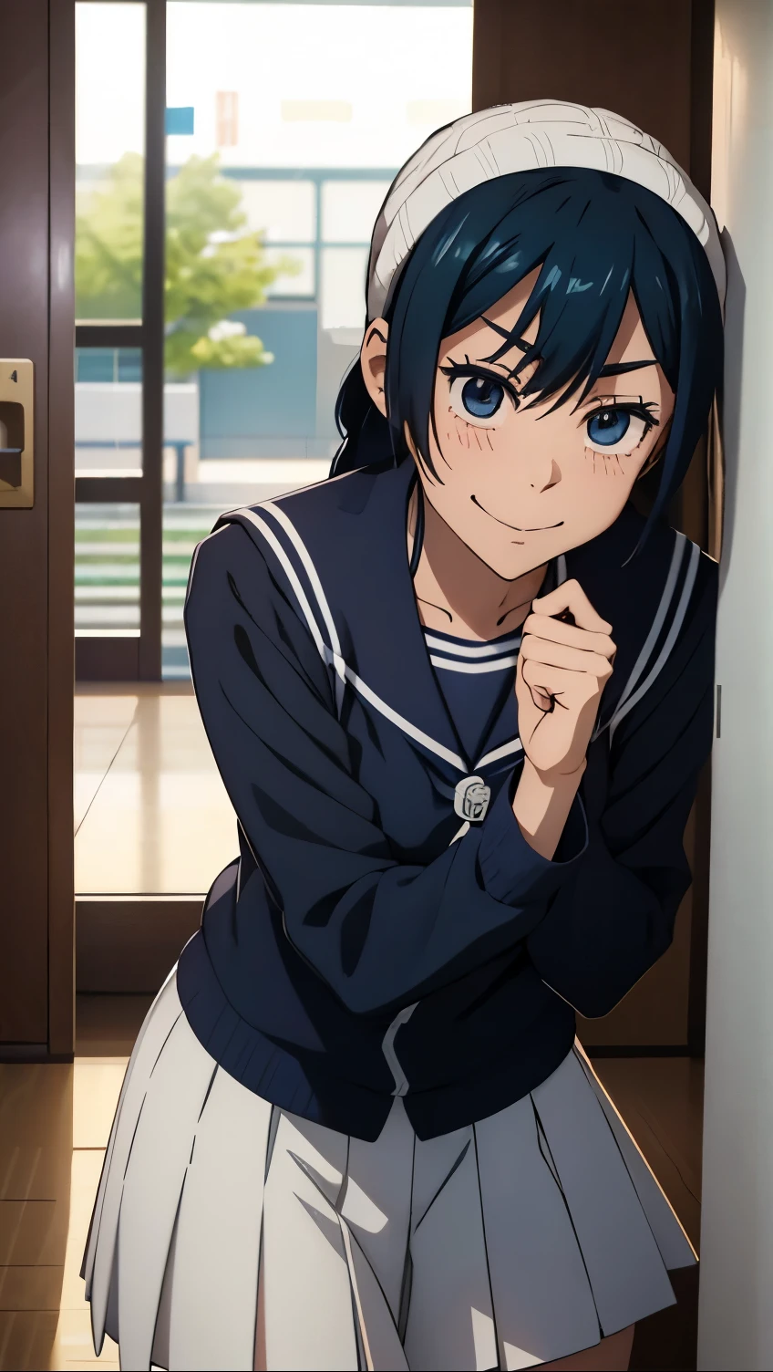 high school girl、Riko Amano(Jujutsu Kaisen)、Shy laugh、(おしっこを漏らすhigh school girl)、avert your eyes、sit、Dynamic Pose、Embarrassing、Blushing、Smile secretly、classroom(おしっこを漏らすhigh school girl)、Ohyama Shin