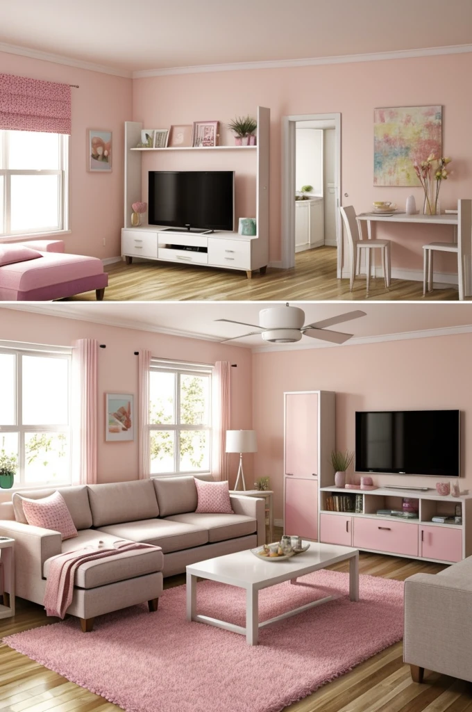 Living room design warm pastel colors