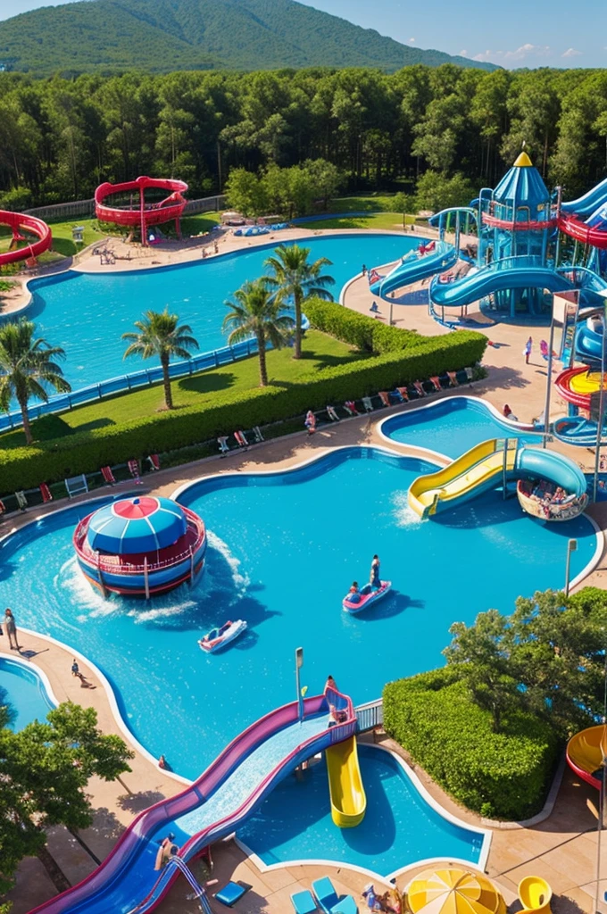 Create an image of a water park
