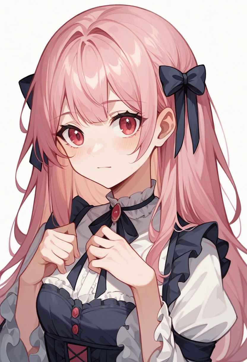 A very delicate and cute girl with pink hair and a ta dress. 8K ultra-high image quality, Delicate texture, Pure white background.NSFW