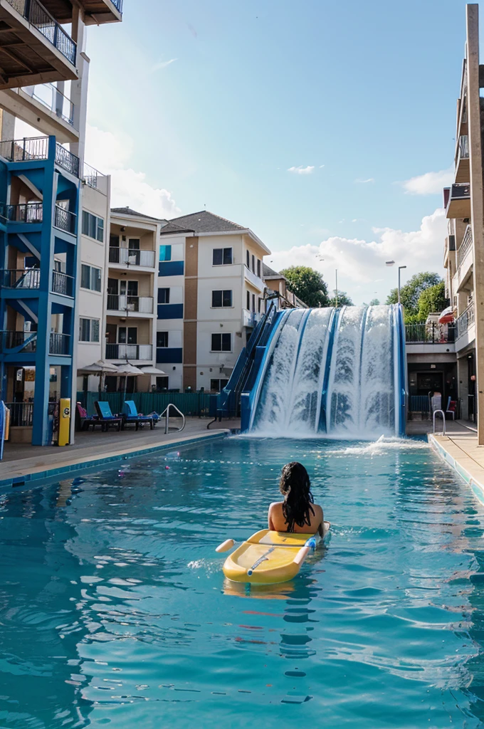 Create a photo of a water park
