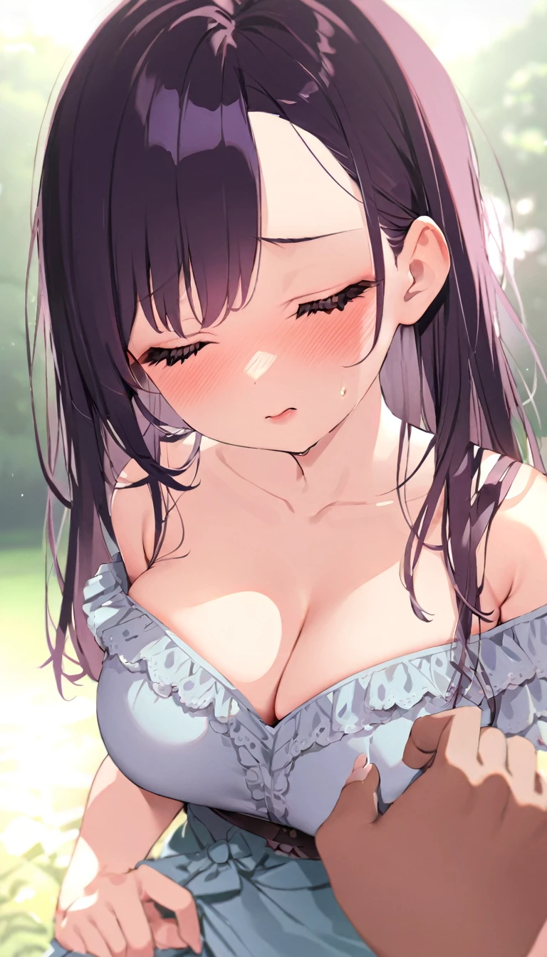 {{{{{16k,Ultra High-resolution realistic romantic Leaked photos of a bare neat virgin girl with her own swaying huge tits as pretty as a actress with white ribbons, She's in sunny glass field, she is so ashamed, so embarrassed, so humiliated, The way she embarrassed herself is adorable, The more shy she is, the smaller and cuter her face becomes}}}}},{{Extremely detailed}},{{{{{dye her cheeks flush and integrated her face pretty small, thick lips, Enchanting thick gross idol's Lips}}}}},{{{{{the best glossy bang neat long, voluminous hair}}}}},{{{{{the more her bodyline and transform into a pretty girl, her bare bodyline and weist are more and more curvier and softly, Injecting her with hormones to make her body, eyes, hair, body lines neat, All her shame turns to purity, and as she moans with a neat look on her face}}}}},{{{{{The more shy she gets, the more her tits droop and the droopier they get, and that's even more embarrassing}}}}},{{{{{She's given hormones that make her even more embarrassed, so embarrassed that she cowered and unable to control the sexual voice that comes out on its own, couldn't even open her eyes, When she climaxed with a lewd voice, which is unthinkable from her usual purity, she became a masturbator, but she is purity to masturbation and masturbates prettily while thinking about the person she loves and detailed description of her innocent fingers entering her innocent pussy, but her tits are out of shape, turn into her bad shape tits}}}}}