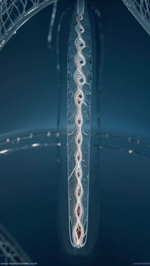 "A close-up, detailed scientific illustration of a sperm cell under a microscope, revealing the sperm cells within, highlighting their structure and movement."