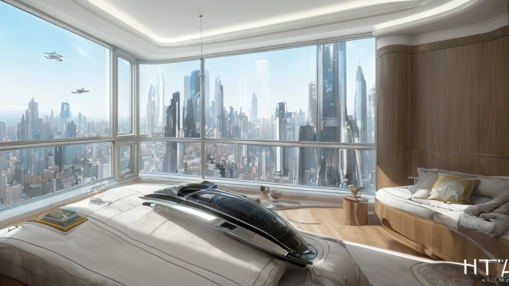 Flashy but futuristic (Apartment:1.3) Arcop Area 18, SF, In the style of Star Citizen, housing, tobacco, ((masterpiece)), photograph, Hyperrealism, Highest quality, Nice views, RTTX 10.0, Volumetric lighting, pathtracing, Flying the 4K and Origin 100i (outside:1.1)