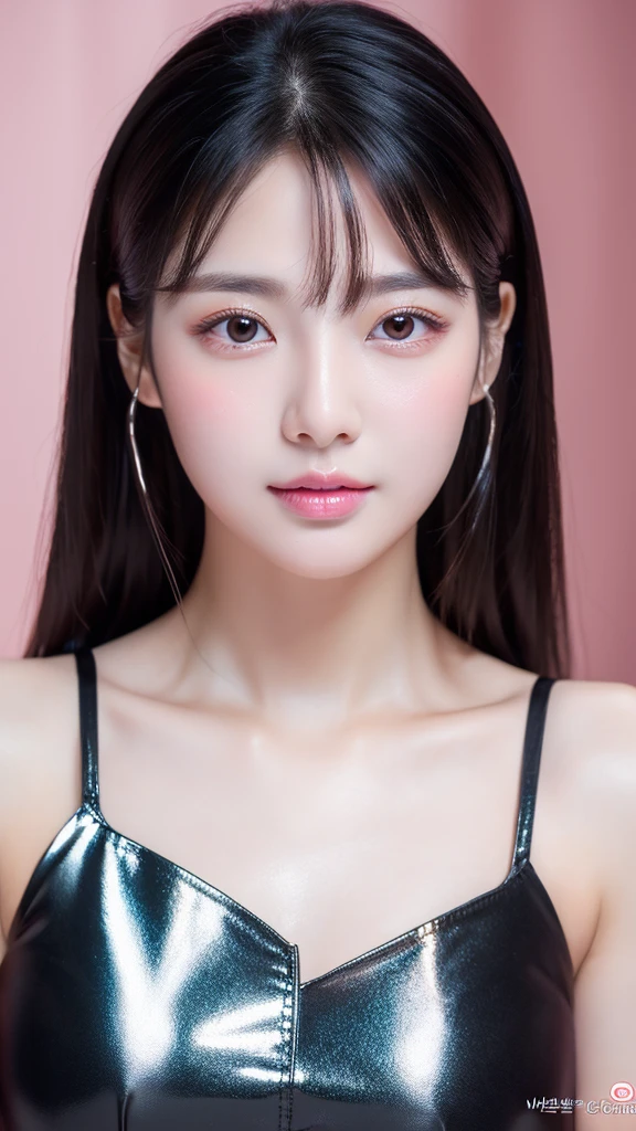 (masterpiece,best quality:1.4),(8k,raw photo,photo realistic:1.2),shiny skin,detailed skin,detailed face,detailed eyes,1girl,korean girl, beautiful face, pink makeup, black hair, straight hair, long hair