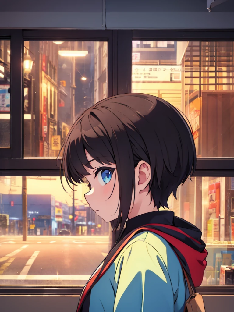 looking at viewer、profile