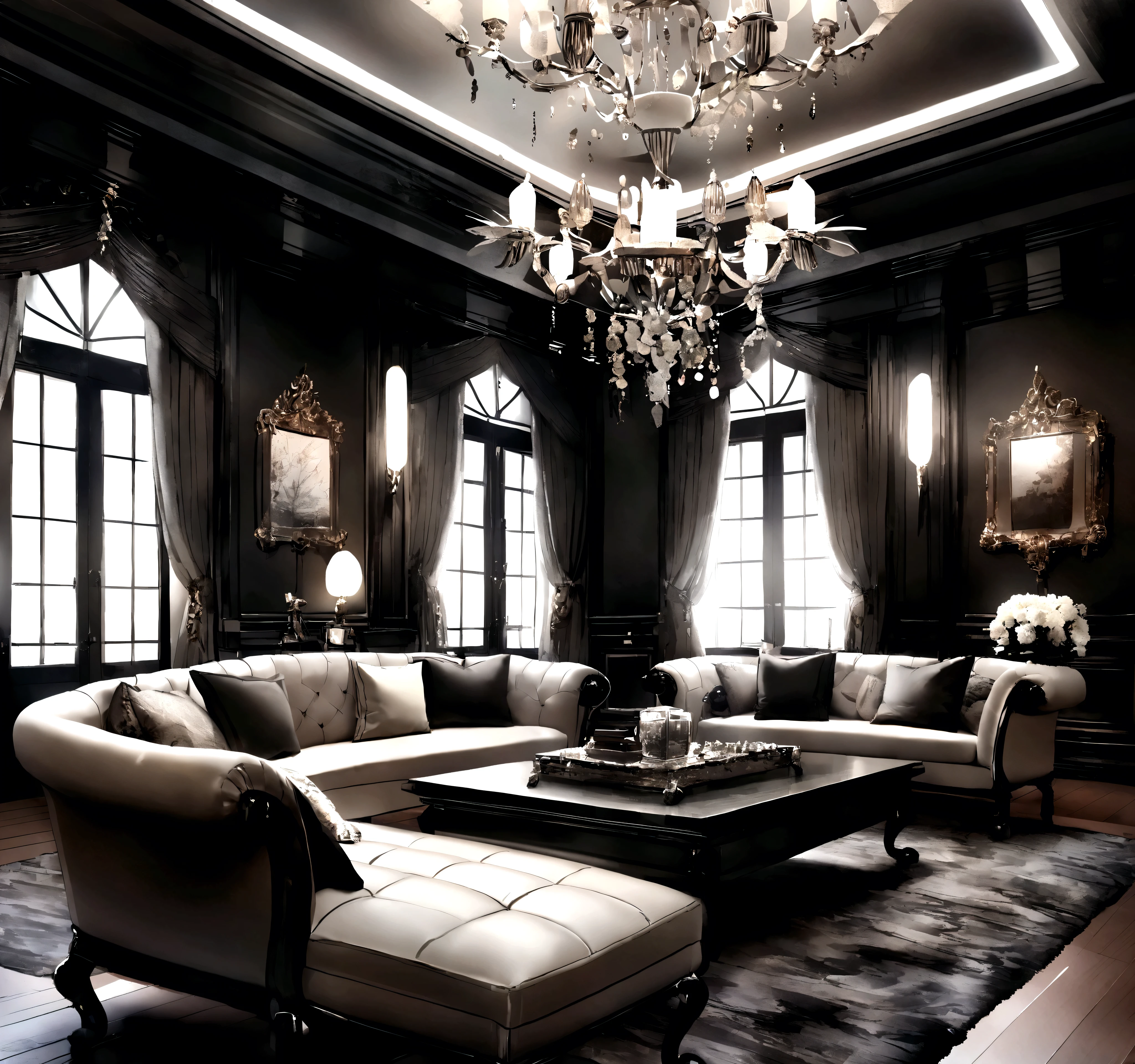 White,gray,Color: Black,Beautiful living room,fashionable,Simple,Metal