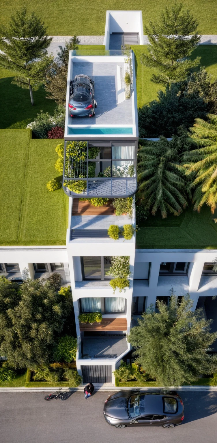villa moderne, (style moderne:1.2), exterior design, vue de perspective, (block sidewalks and asphalt roads), (la maison du voisin d'Beside), (jour light sky background), Arbres bas autour de la maison, atmosphère globalement paisible photo cinématographique, (L'neutral lighting suitable for the modern villa, clear color thermometer sunlight 5500 KEVIN), Hyperrealistic art, professionnel, 8k, very detailed ï¼, (visualisation de la conception architecturale), (reflection), (se concentrer sur un objet), (material normal bump real reflection), (tered light), (hidden light) (rayon de lumière), (lumière multifaisceaux), (rayon de soleil) (multi-level reflection), (rendu de visualisation du logiciel corona:1.2),(((best quality))), ((chef-d'artwork)), ((meilleure illustration)), ((meilleures ombres)), ((great detail)), (Lignes complexes), (photorealism),(hyper detail), ((archaic)), ((Award-winning design)), (dynamic light), ((jour)), (Lumière parfaite), (Shimmering light), ((photorealistic)), ((complex detail)), ((extreme detail)), ((science)), ((hyper-detail)), ((great detail)), ((super realistic)), ((Crazy Detail)), ((rendu d'octane)), ((cinematic)), ((tendance sur artstation)), ((High fidelity)), ((video)), ((croustillant)), ((Brillant)), ((Superbe)), ((Attrayant)), ((High quality)),((pointu))((Brillant)), ((Superbe)), naturel, ((Attrayant)), ((Enlightening)), ((impeccable)), ((High quality)),((pointu edge render)), ((moderately soft lighting)), ((rendu photographique)), ((detailed archiving)), {real environment|spring adjustment|espace de style tropical}