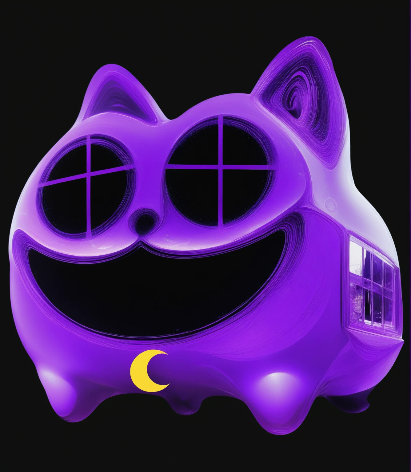 3d style, simplified design, 3d render, glossy texture, smooth 3d model, multiple light sources, rim light, sharp post effects render, (glossy plastic texture with multiple big light probe refractions), perfect cgi, smooth silhouette, high intensity refraction, (super glossy material), most beautiful vfx , blue background, plastic refractions, realistic, 4k, high resolution, rim light, photo shoot, commercial photo, profile shot, 4k, rim light, high resolution, 4k, glossy texture, smooth 3d model, multiple light sources, rim light, sharp post effects render, (glossy metallic texture with multiple big light probe refractions), perfect cgi, cgi art created only with gradients, smooth silhouette, high intensity refraction, (super glossy chrome material), most beautiful vfx, blue background, chrome metal refractions, multiple light sources, rim light, sharp post effects render, perfect cgi, digital art, detailed digital art, reflective, best quality, 4k, masterpiece:1.2, ultra-detailed, realistic, vivid colors, dark and moody lighting, The image of the highest quality, ensuring every detail is showcased perfectly. It in 4k resolution, allowing viewers to immerse themselves in the richness of the colors and intricate details. The realistic rendering. under the spotlight, reflecting, high-resolution image, realistic rendering, dark background, and rim light photorealistic The image features three characters standing in front of three houses. The characters are a red-haired mermaid, a purple cat, and an orange dog. They are each holding a yellow maraca