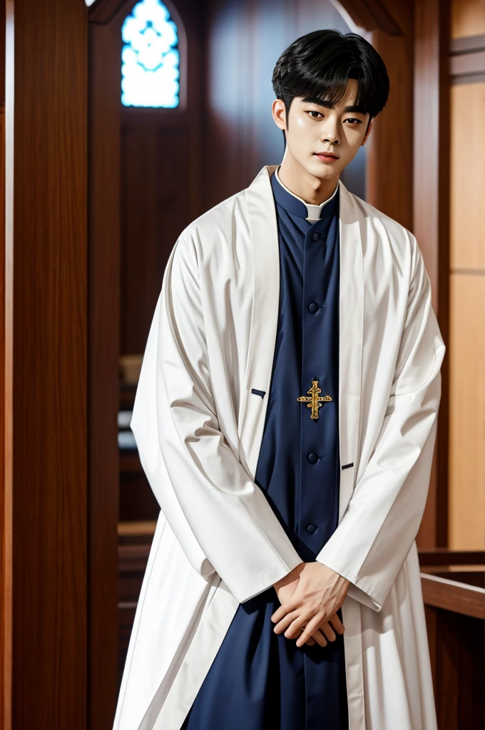 Cha Eun Woo is a priest.