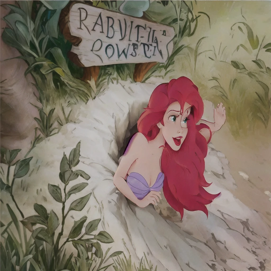 disney's the little mermaid ariel's house, jessica rabbit, in style of disney animation, emma watson as jessica rabbit, inspired by Don Bluth, art in the style of disney, don!!! bluth!!!, ariel the little mermaid, don bluth animation, don!!!! bluth!!!!, don bluth!!!, princess ariel, don bluth!!