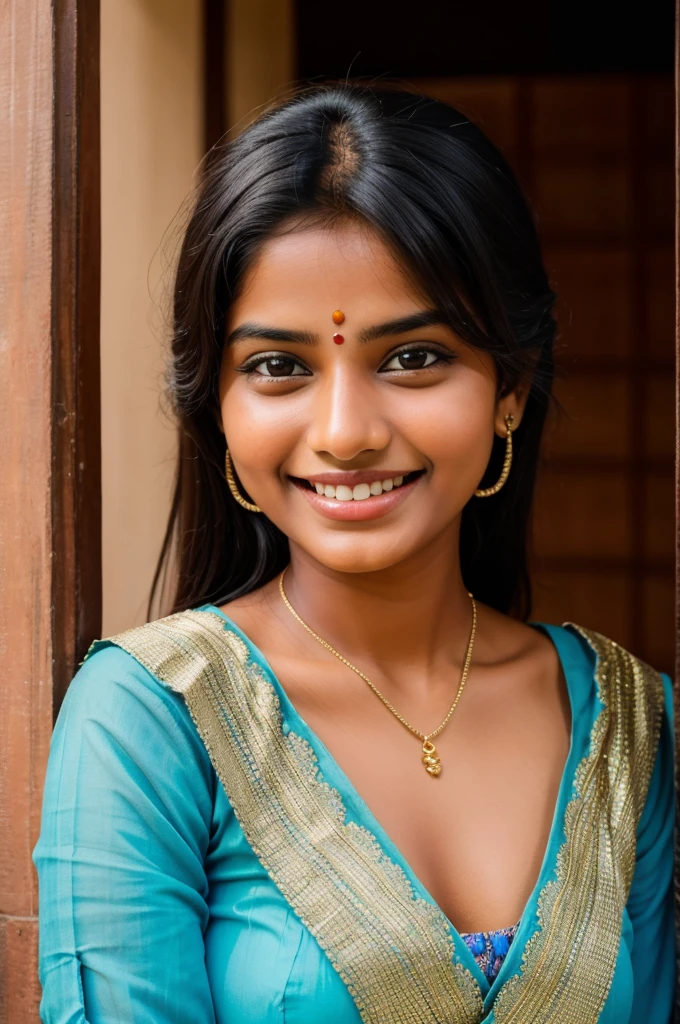 Real Indian girl of 21 years age smiling