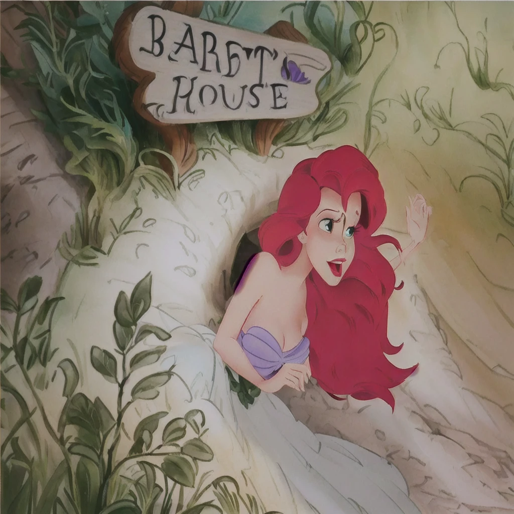disney's the little mermaid ariel's house, jessica rabbit, in style of disney animation, emma watson as jessica rabbit, inspired by Don Bluth, art in the style of disney, don!!! bluth!!!, ariel the little mermaid, don bluth animation, don!!!! bluth!!!!, don bluth!!!, princess ariel, don bluth!!