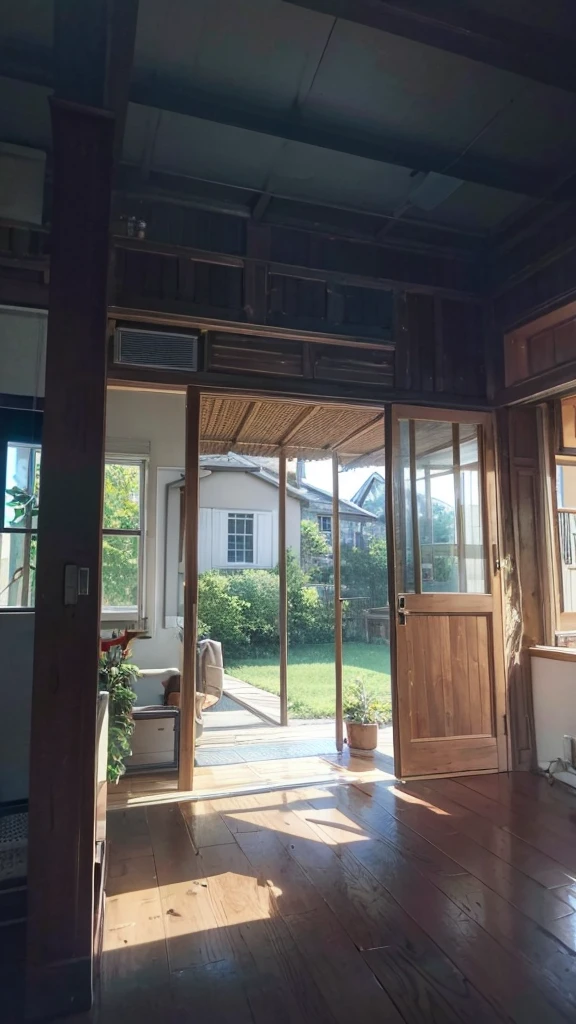 there is a fan in the corner of a room with a ceiling fan, one ceiling fan, simple ceiling, open ceiling, Looking from the inside, Inside the house in the village, ceiling, inside view, looking at the ceiling, window in the middle, inside view, high ceiling, wooden ceiling, white ceiling, low ceiling, tall ceiling, ceilings, hanging over the door