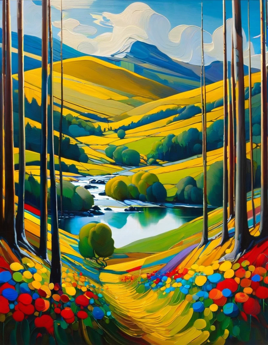 (art inspired in teddy Kristiansen). oil painting)