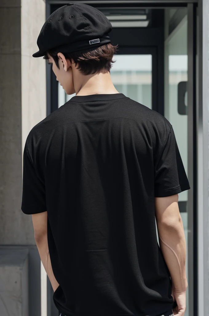Jungkook Bts, BTS JK, JUNGKOOK JEON BTS, JK, JK IDOL BTS, JK KPOP, JUNGKOOK, showing his back, wearing plain black cap, black shirt