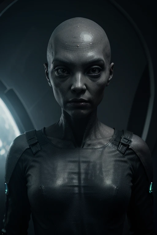 alien race, grey alien, dangerous, mystic, dark, sci-fi, hightech, ccurate, atmospheric perspective, 8k, super detail, best quality, high details, super detail, highres, masterpiece