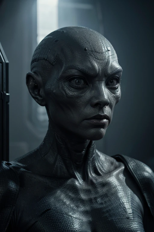 alien race, grey alien, dangerous, mystic, dark, sci-fi, hightech, ccurate, no human, reptile, atmospheric perspective, 8k, super detail, best quality, high details, super detail, highres, masterpiece