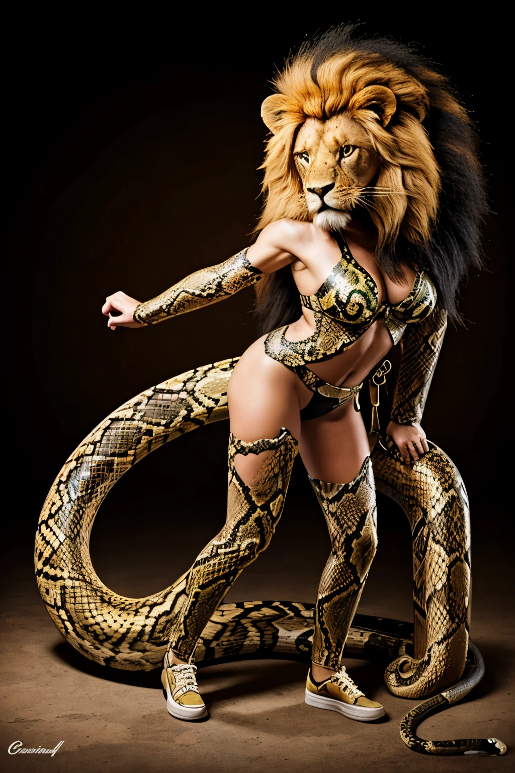 Create lion and snake fusion