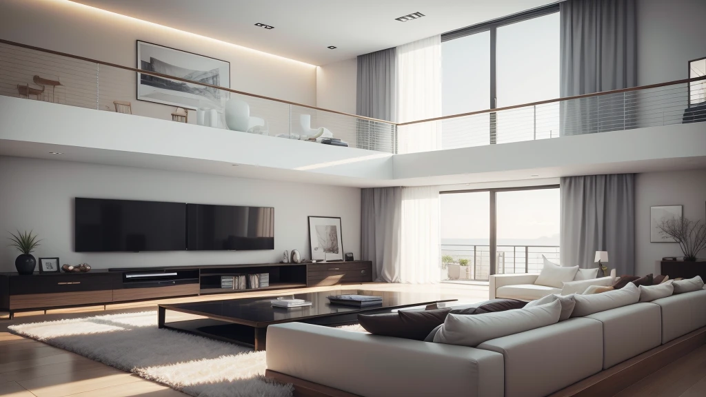 Close-up of living room with sofa, Chair, The Ottoman Empire and the Coffee Table, popular interior design style, modern interior design, living room interior design, interior design living room, Home interior, Beautiful interior, a modern livingroom, Living room interior, interior design details, Great space, Luxury Interior, interior design, tv set, Interior white walls, High-ceilinged staircase, 4K Post, 4k Posts,High-quality images, Amazing detail 8k, Jacob Pinas, It's all real, Architectural Photography, Modern design, Perfect and clean