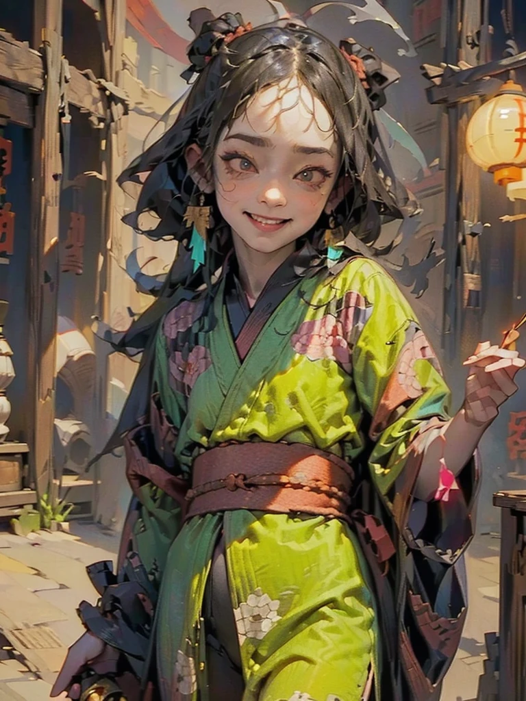 a beautiful girl in a summer festival, colorful kimono, long hair, smiling, holding sparklers, festival stalls and decorations, lanterns, crowds of people, vibrant colors, dynamic composition, (best quality,4k,8k,highres,masterpiece:1.2),ultra-detailed,(realistic,photorealistic,photo-realistic:1.37),vibrant colors,natural lighting,intricate details,cinematic composition,warm color tones,summer festival atmosphere