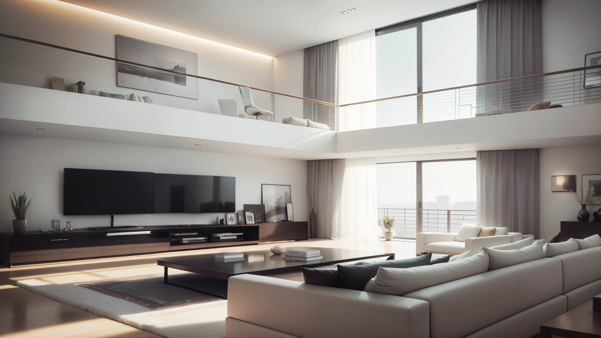 Close-up of living room with sofa, Chair, The Ottoman Empire and the Coffee Table, popular interior design style, modern interior design, living room interior design, interior design living room, Home interior, Beautiful interior, a modern livingroom, Living room interior, interior design details, Great space, Luxury Interior, interior design, tv set, Interior white walls, High-ceilinged staircase, 4K Post, 4k Posts,High-quality images, Amazing detail 8k, Jacob Pinas, It's all real, Architectural Photography, Modern design, Perfect and clean