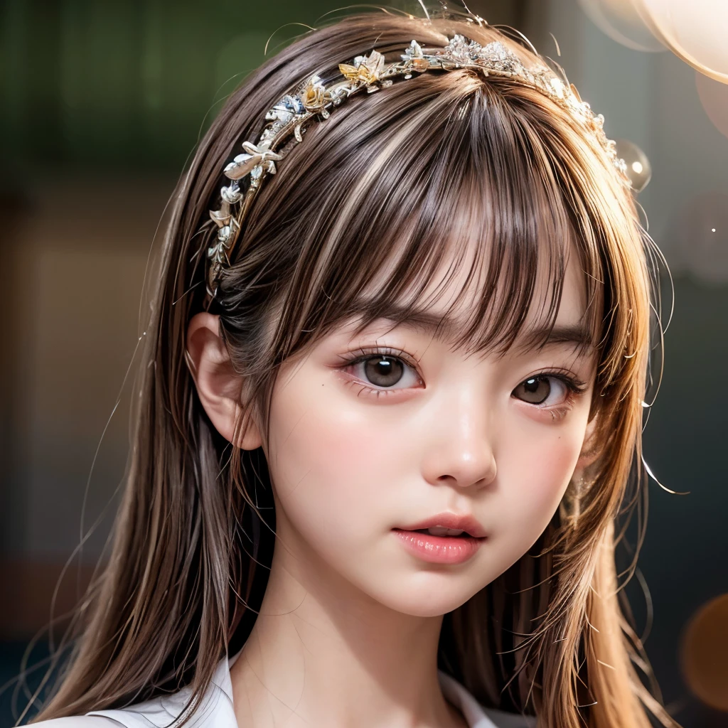 NSFW, 8k, High-level, absurd, masterpiece, best quality, primitive, very detailed CG, very detailed wallpaper, perfect lighting, Extremely detailed (((The personifying " Agnes Lam  " as a Little Girl))), MysticSight, Tyndall effect, Tyndall scattering, Studio gray background with (many Dazzling RainbowColor particles BokeH:1.28), (RoundlyButts, ThighGap), (Exposed:0.4), (Assfocus with looking ahead), BREAK (NOGIZAKA face variations) Extremely Detailed very KAWAII face variations, perfect anatomy, Childish, captivating gaze, elaborate detailed Eyes with (sparkling highlights:1.28), long eyelashes、Glossy RED Lips with beautiful details, Coquettish tongue, Rosy cheeks, Radiant PearlSkin with clear transparency . { (Dynamic LifeLike expressions:1.4) | :d) }, (large eyes:-1) .