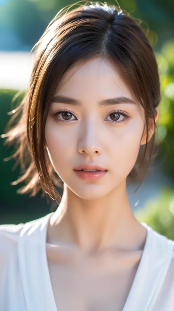 (8k, RAW Photos, Highest quality, masterpiece:1.2), (Realistic, photo-Realistic:1.37), nature, (Symmetrical, clear eyes:1.3), Ultra-high resolution, Very detailed, Very detailedな, Fine skin, Sharp focus, Bokeh, Shiny Hair, Shiny skin, (Detailed face:1.2), Cinematic Light, F2.8、