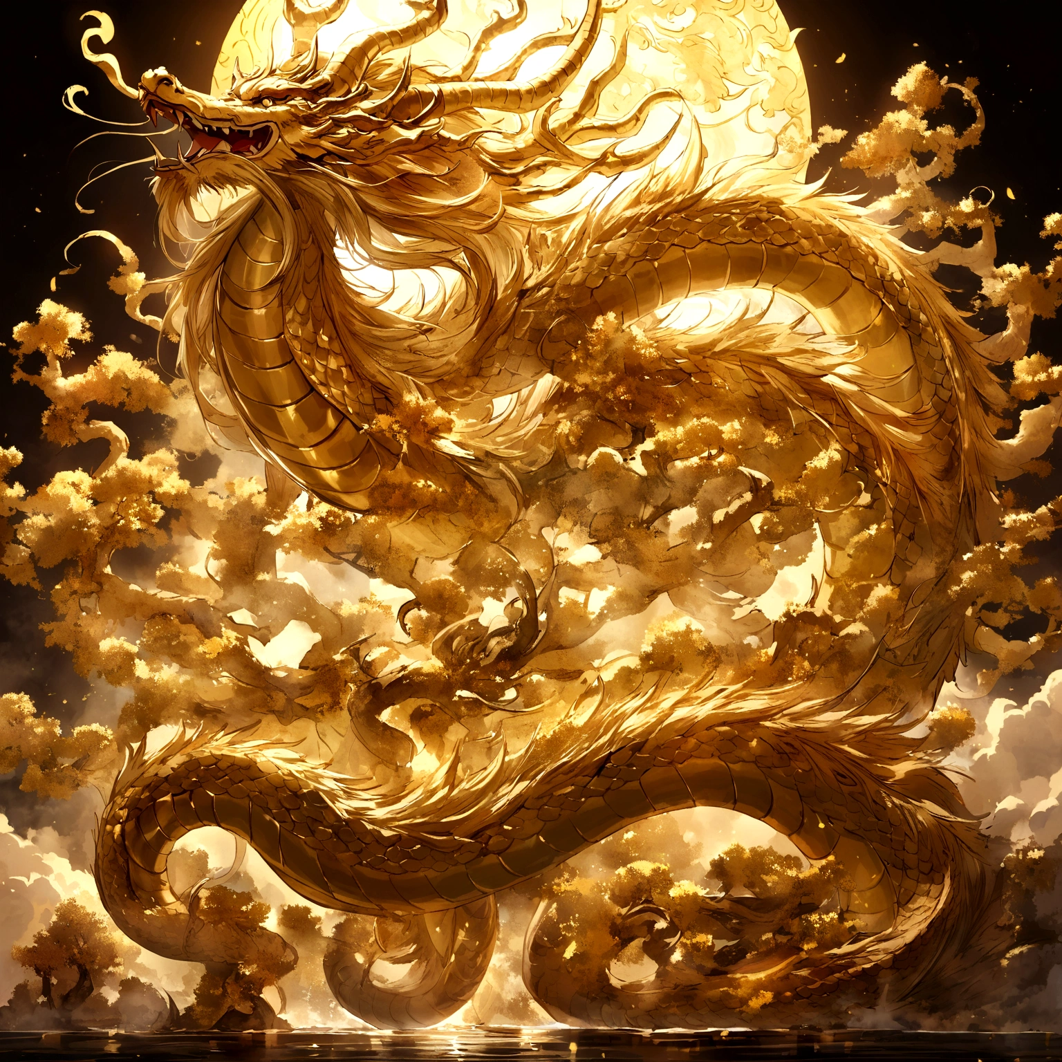 Golden Chinese dragon