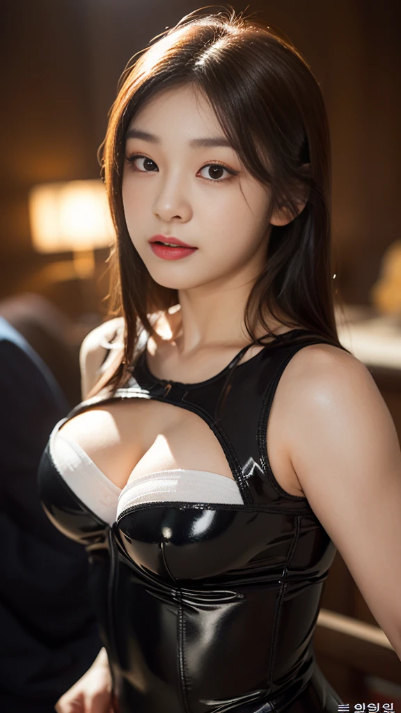 1 woman、Korean、Korean、cyberpunk suit、smooth rubber、tight suit、chest chuck、intricate details、high quality、(upscale:1.4)、Staring at me、ultra realistic 8k、Perfection face、perfection、clean、masterpiece、professional artwork、famous works、Perfection face、beautiful expression、beautiful eyes、short black hair、high heels、wet hair、very big breasts、best image quality、natural background、(focus on chest)、No pants, (RAW Photography:1.2)、top-quality、white, a beautiful detailed girl、tight water suit、latex wet suit, a smile、Twin-tailed、extremely detailed eye and face、beatiful detailed eyes、huge filesize、hight resolution、hight resolution、8k wallpapenely detail、Highly detailed ticker uniform 8k wallpaper、Light on the face、movie lighting、-yeld gisexy pose、(photorealisim:1.4)、illustratio、surrealism、 frombelow、super detailing、​masterpiece