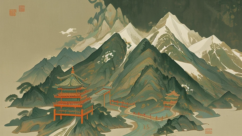 Chinese style, mountain sect, Immortal Cultivator Sect, ((background:1.8))