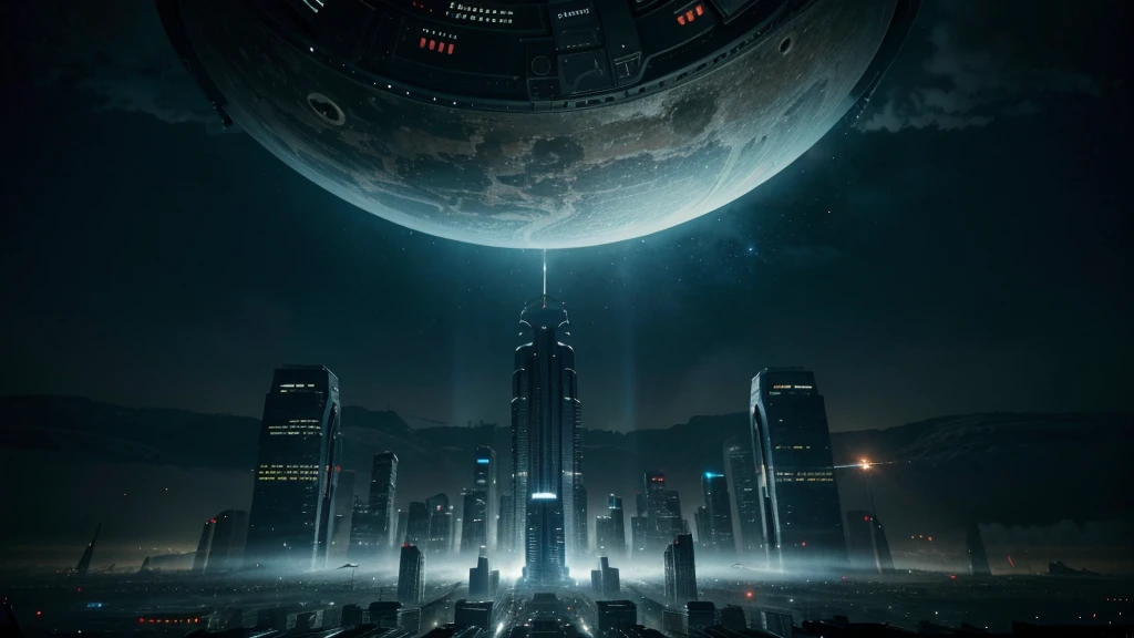 Alien world, cityscape, space, sci-fi, future, alien tech, alien city, extraterristical, other worlds, cinematic lighting, Wide-Angle, atmospheric perspective, high details, super detail, super detail, highres, masterpiece, UHD, super detail, high details, high quality, best quality, highres, masterpiece