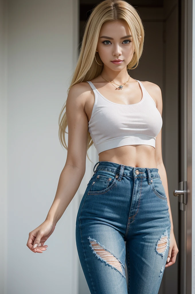 best qualtiy， tmasterpiece， A high resolution，8K，（realisticlying：1.4），超A high resolution，one girll， ultra - detailed， hyper realisitc， highly detailed CGillustration， offcial art， cinematric light， Realistis，City street , Young and beautiful girl， perfect body figure， perfect body figure， full pov， Perfect body, (long blonde spiral curls hair), （Starting below：1.3）， lewd poses， long sexy legs， self-assured， Beautiful Sexy， Gray short sleeves， Open abdomen， Super very Shorts， S-shaped body， Upturned buttocks，posing on a，Pose，Different Perspectives